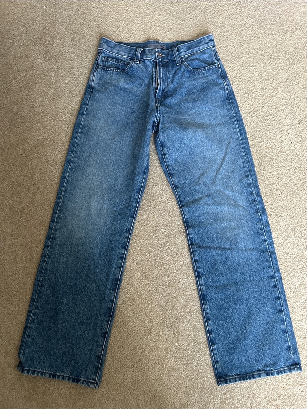 JW ANDERSON Men's Straight-Leg Jeans in Medium Blue